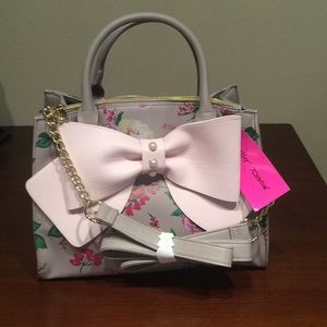 NWT Betsey Johnson floral bow satchel